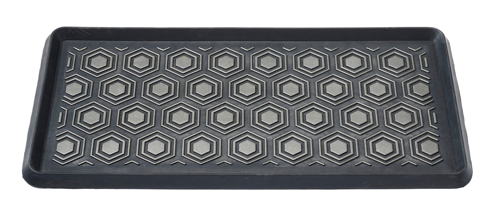 Hexagon Rubber Boot Tray With Grey Highlights 32x16