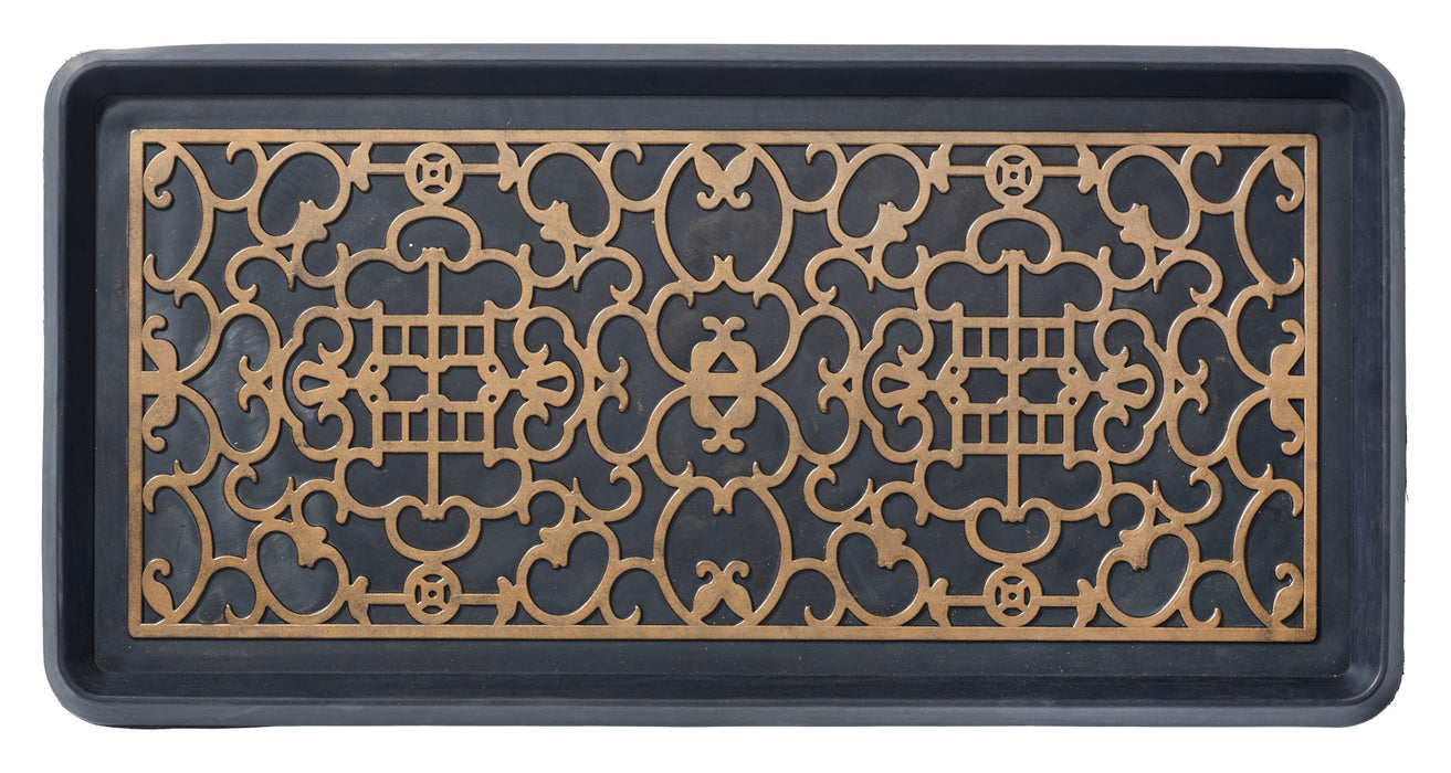 Asian Screen Antique Bronze Boot Tray